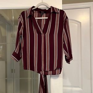 Maroon with Stripes Top
